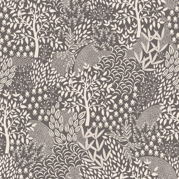 Woodland Fantasy Peel and Stick Wallpaper, 28 SQ.FT., Gray