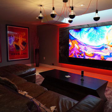 Striking Feature: Backlit Rockery Graphic by a Living Room Designer