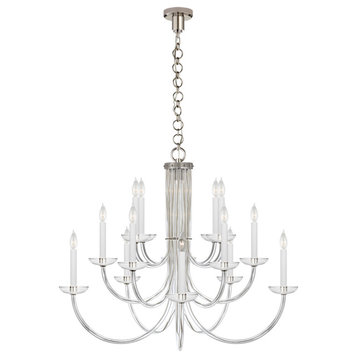 Wharton Chandelier in Clear Acrylic and Polished Nickel