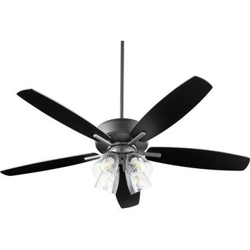 Quorum Breeze 52" Outdoor Ceiling Fan 70525-469 - Noir w/Reversible Matte Black