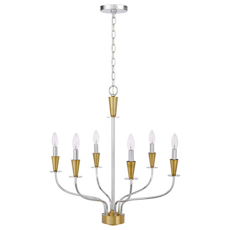 Chrome/ Satin Brass Chrome Weston, Chandelier