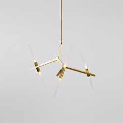 Agnes 6 Chandelier by Lindsey Adelman for Roll & Hill in Gold - Pendant Lighting