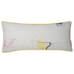 StyleCraft - Austin Allen James-Carousel-Printed Pillow-Cream,Yellow,Blue,Blush Pink-35"x15" - Experience beloved Carousel Family Collection with this elegant throw pillow. Its artistic design features an abstract, painterly style inspired by Austin Allen James, giving it a unique and contemporary look. Perfect for adding a touch of sophistication to your living room or bedroom, its comfortable duck feather cotton composition offers an inviting place to rest your head.