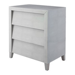 RV Astley Colby Soft Grey Shagreen 3 Drawer Chest - Chests of Drawers
