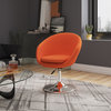 Manhattan Comfort Hopper Chrome Wool Blend Adjustable Chair, Orange, Set of 2