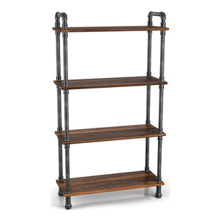 Antique Sturdy Real Natural Wood Storage Book Shelf Solid Wood Bookshelf 4  Tier Tall Open Metal Bookcase - China Modern Book Shelf, 4 Tier Metal  Wooden Bookcase