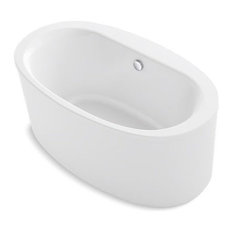 Kohler Sunstruck 60" X 34" Oval Freestanding Bath w/ Center Drain, White