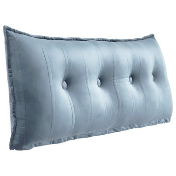 WOWMAX Button Tufted Bed Rest Body Positioning Pillow Headboard Cushion Grey, 54