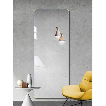 H67" Matte Gold Aluminum Frame Fluu Length Mirror