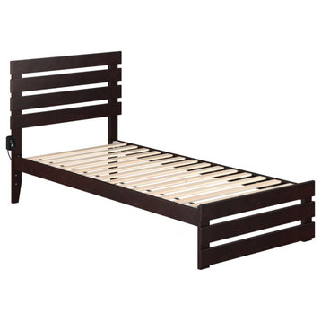Oxford Twin Extra Long Bed with Footboard, Espresso