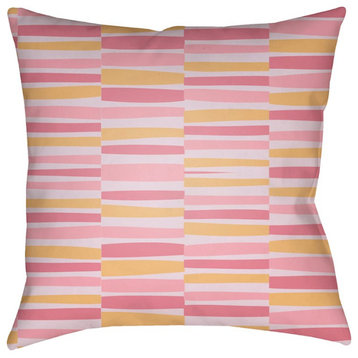 Littles by Surya Pillow, Pale Pink/Lilac/Yellow, 22' x 22'