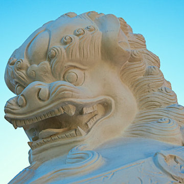 Foo Dog Statue - Right Facing with Base