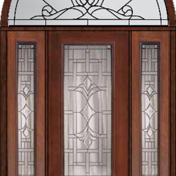 Prehung Side lights-Transom Door 96 Fiberglass Marsala 3/4 Lite - Front Doors
