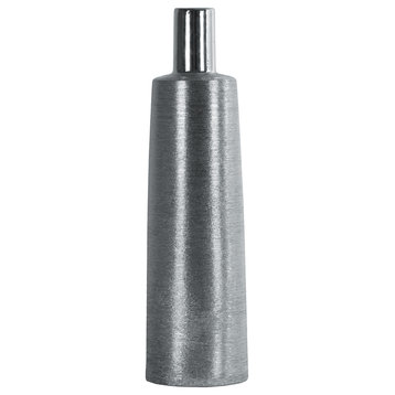 Round Bottle Vase, Narrow Mouth, Long Neck and Grain Design Body, Silver, Medium