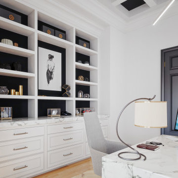 Modern Black and White Home Office