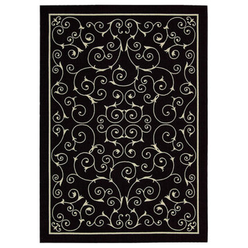 Nourison Home & Garden Bordered Black 7'9" x 10'10" Indoor Outdoor Area Rug