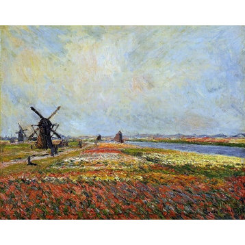 Claude Oscar Monet A Field of Flowers and Windmills near Leiden Wall Decal