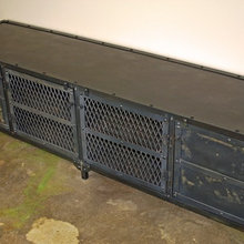 Vintage Industrial Media Console Credenza Buffet Orange County