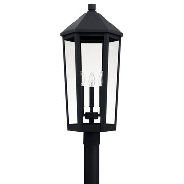 Capital-Lighting Ellsworth 3-Light Outdoor Post Lantern 926934BK, Black