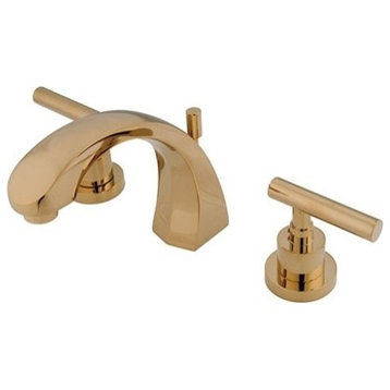 Kingston Brass Widespread Bathroom Faucet With Brass Pop-Up, Polished Brass