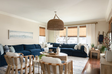 Example of a beach style living room design in New York