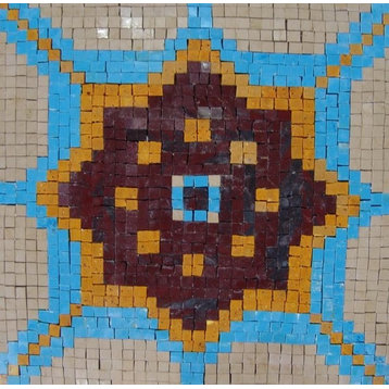 Geometric Mosaic Tile, Cyra, 16"x16"