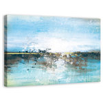 DDCG - "Into The Sea Contemporary" Canvas Wall Art, 48"x32" - This 48x32 premium gallery wrapped canvas features a stylized take on a sea scape.  The wall art is printed on professional grade tightly woven canvas with a durable construction, finished backing, and is built ready to hang. The result is a remarkable piece of wall art that will add elegance and style to any room.