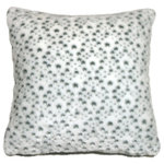 Pillow Decor Ltd. - Pillow Decor - Snow Leopard Faux Fur Throw Pillow, 20" X 20" - There is no shortage of spots on this wonderfully soft snow leopard faux fur throw pillow. The texture of this gorgeous artificial fur pillow is enhanced by a slight variation in fur length between the white background fur and the fur of the gray spots. The effect is sensational and will have you purring in cozy comfort.