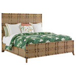 Tommy Bahama Home - Coco Bay Panel Bed 6/6 King - Setting a serene tone, the panel bed features leather-wrapped bamboo carvings on the headboard, footboard and side rails highlighting the beauty of the woven raffia panels. The bed is also available as a headboard only.