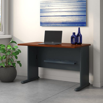 Modern Desk, Rectangular Top With Unique Wire Management System, Hansen Cherry