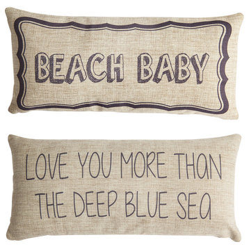 Beach Baby Nursery Reversible Pillow Cover