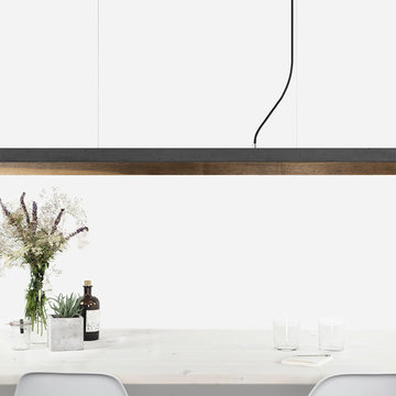 GANTlights [C1] Concrete & Walnut (Dimmable LED) Pendant Light Rectangular