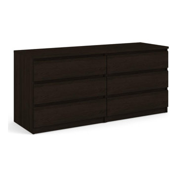 Naia 6 Drawer Double Dresser, Coffee