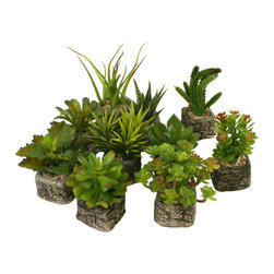 インテリア造花　ミニ鉢植え多肉植物 - フェイクグリーン