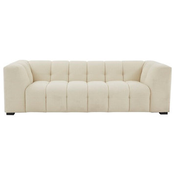 Safavieh Couture Petryna Boucle Tufted Sofa Creme