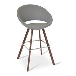 CRESCENT SWORD BAR/WALNUT-GREY PPM - Bar Stools And Counter Stools