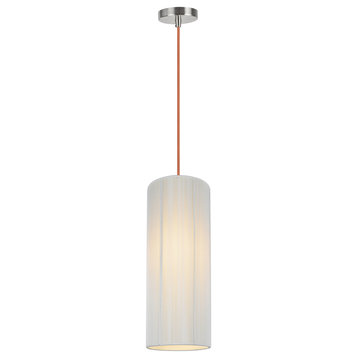 61091-3, Adjustable 1-Light Hanging Mini Pendant Ceiling Light, Satin Nickel