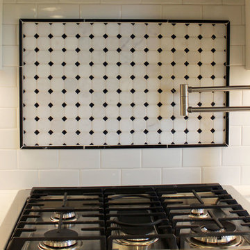 White Kitchen with Gray and Black Quartz Countertop and Bar Area ~ Streetsboro