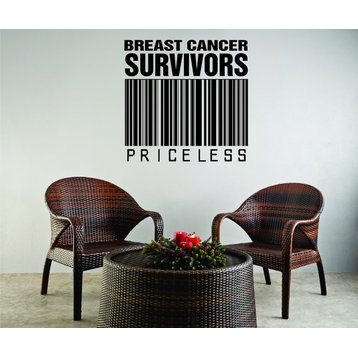 Decal, Wall Breast Cancer Survivors Priceless Quote, 20x20"