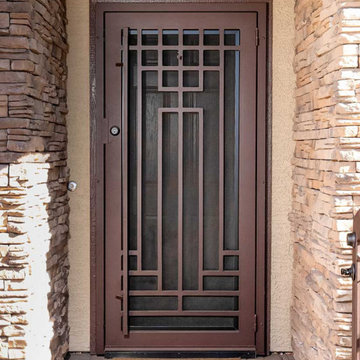 Geometric Iron Security Door Single