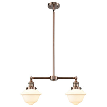 Innovations 2-LT LED Small Oxford 24" Chandelier - Antique Copper