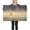 Golden Mist on Waples Pond Rural Landscape Photo Canvas Wall Art Print, 24" X 36"