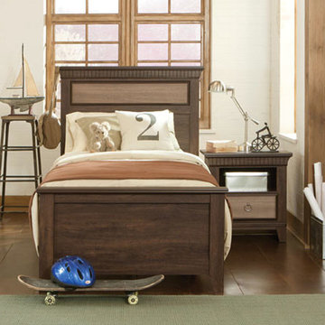 Standard Furniture Weatherly 2 Piece Full Panel Bedroom Set in Deep Weathered Br
