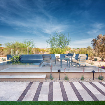 Luxury Pool, Perimeter Overflow Spa and Cantilevered Fire Feature