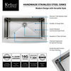 33" Farmhouse Stainless Steel Kitchen Sink, Pull-Down Faucet CH, Dispenser