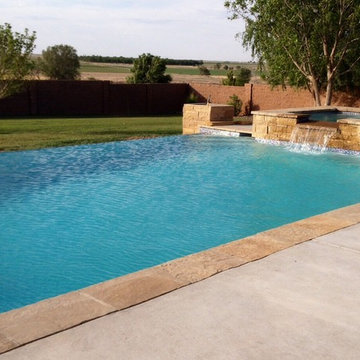 Negative edge pool and kitchen