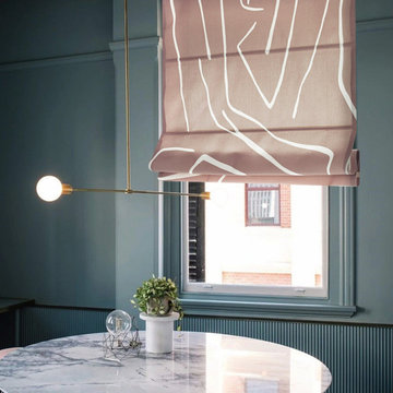 Pink Line Quick Fix Washable Flat Fold Roman Shades, Window Blinds