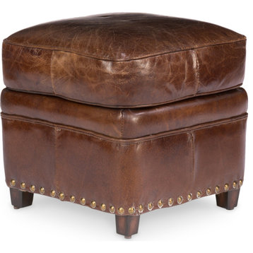 Papa's Footstool - Brown Leather