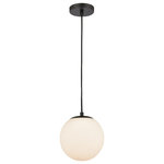 Innovations Lighting - Innovations Toll/ 1 Light 8" Mini Pendant, Matte Black/Frosted - *Part of the Tolland Collection
