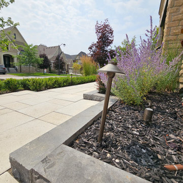 Patio Edge with Integrated Landscape Lighting